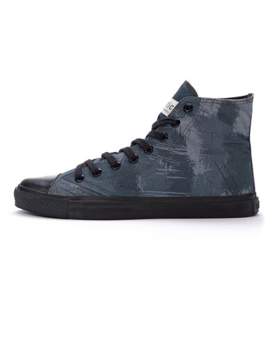 ETHLETIC Fair Trainer Black Cap Hi Cut Dove Camo Indigo | Jet Black