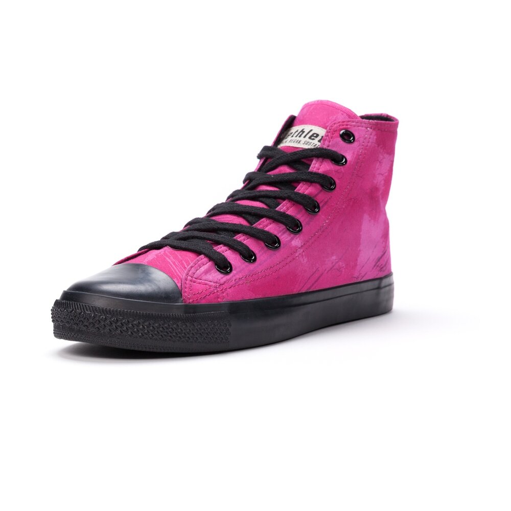 ETHLETIC Fair Trainer Black Cap Hi Cut Dove Camo Neon Beetroot | Jet Black