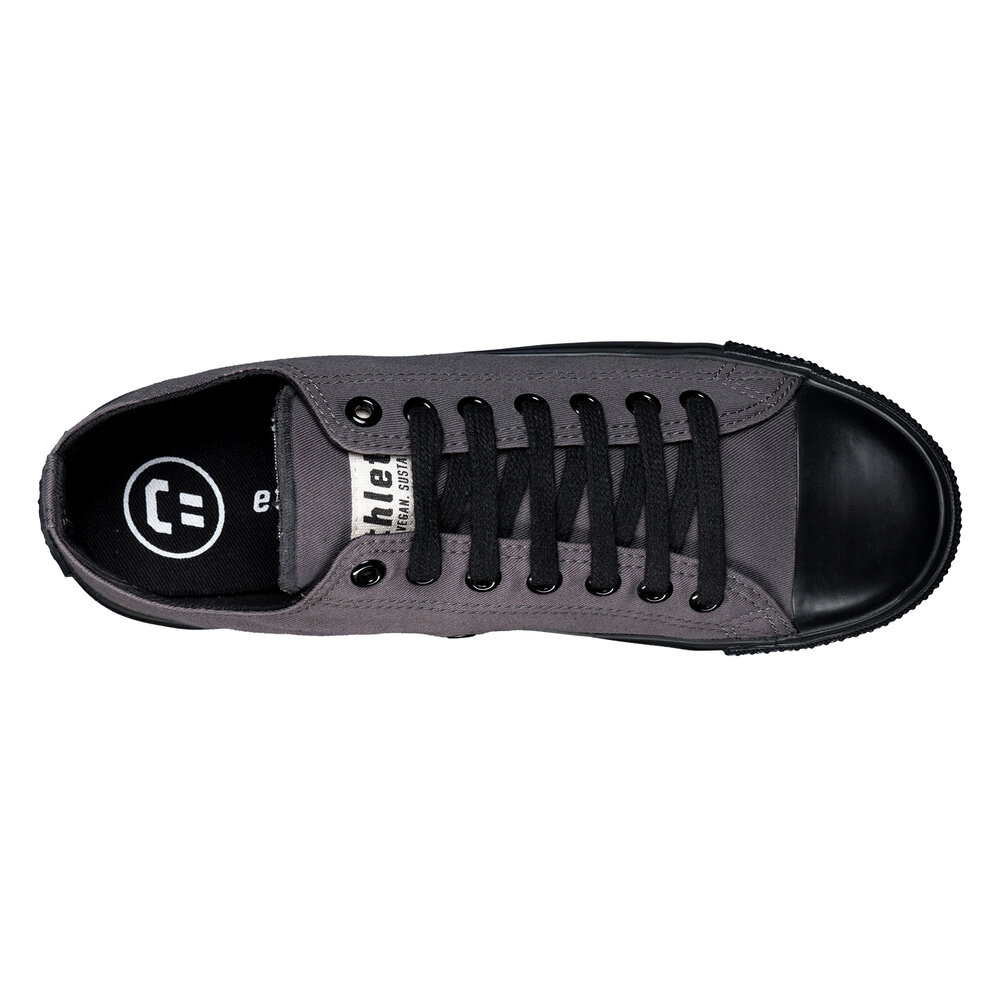 ETHLETIC Fair Trainer Black Cap Lo Cut Pewter Grey | Jet Black