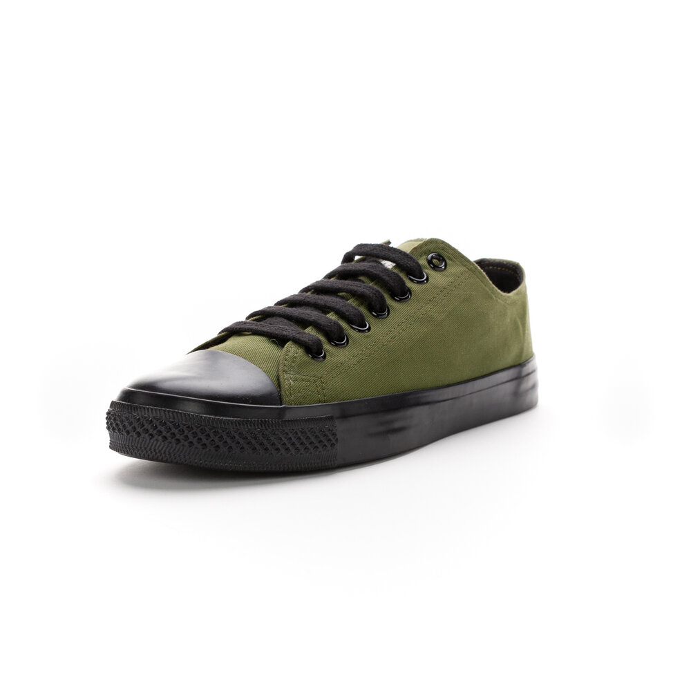 ETHLETIC Fair Trainer Black Cap Lo Cut Camping Green | Jet Black