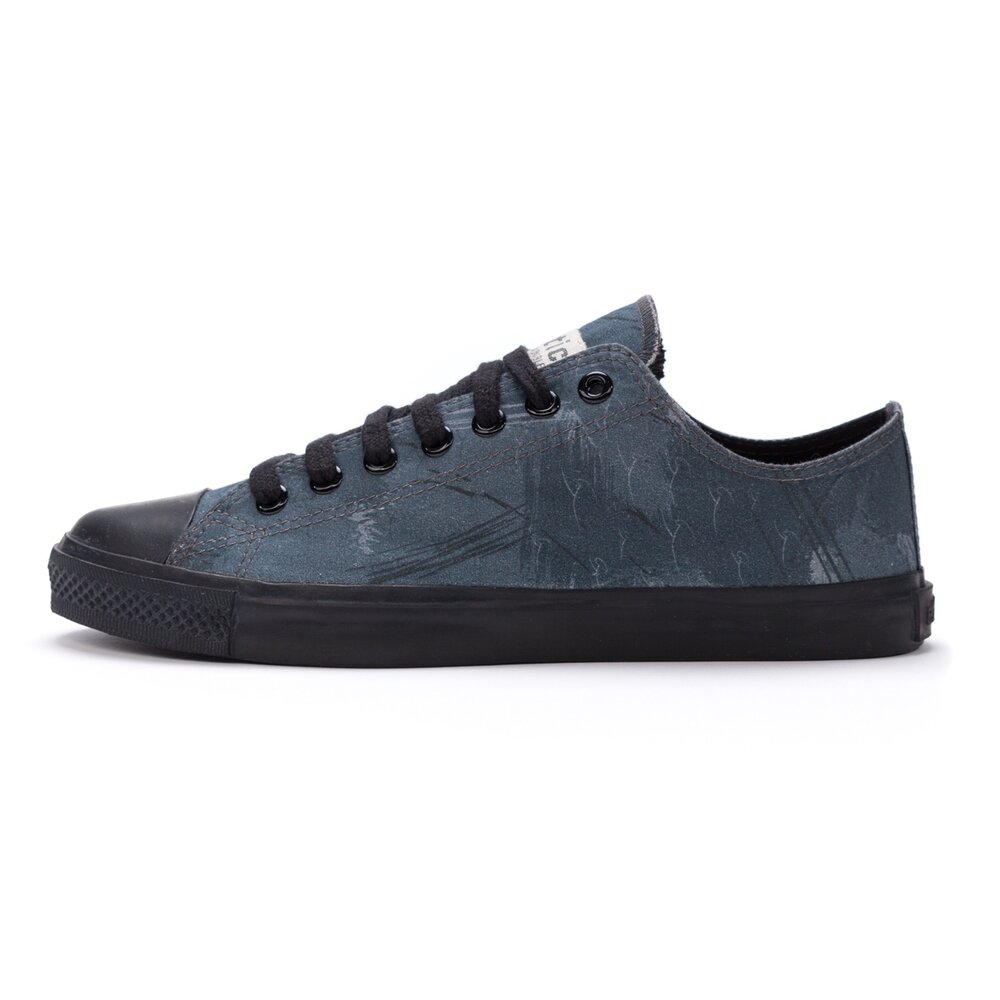 ETHLETIC Fair Trainer Black Cap Lo Cut Dove Camo Indigo | Jet Black