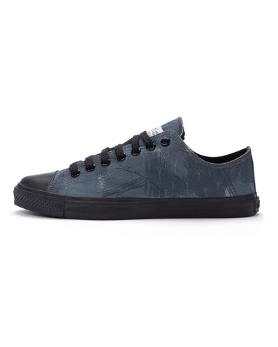 ETHLETIC Fair Trainer Black Cap Lo Cut Dove Camo Indigo | Jet Black