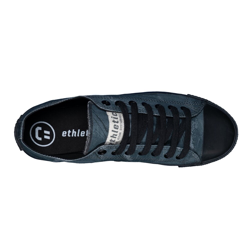 ETHLETIC Fair Trainer Black Cap Lo Cut Dove Camo Indigo | Jet Black