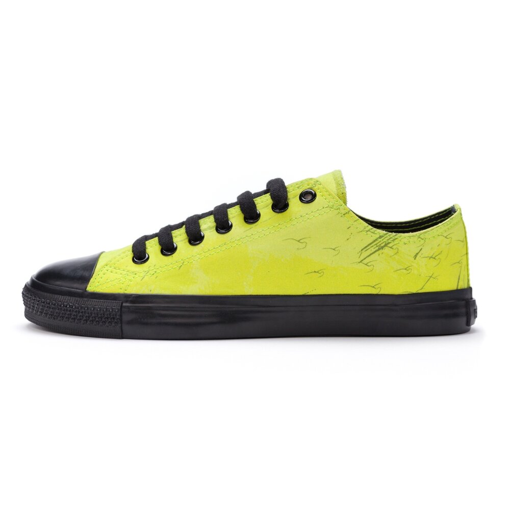 ETHLETIC Fair Trainer Black Cap Lo Cut Dove Camo Neon Lime | Jet Black