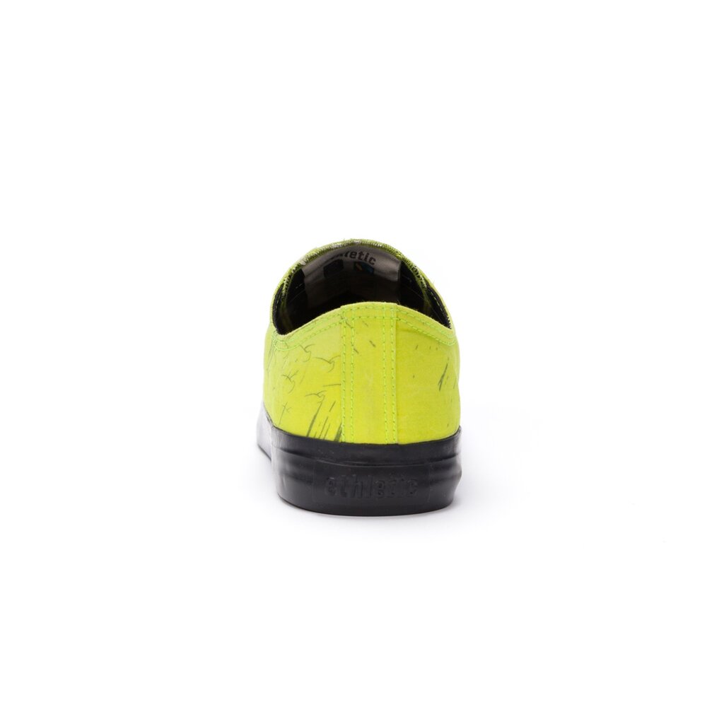 ETHLETIC Fair Trainer Black Cap Lo Cut Dove Camo Neon Lime | Jet Black