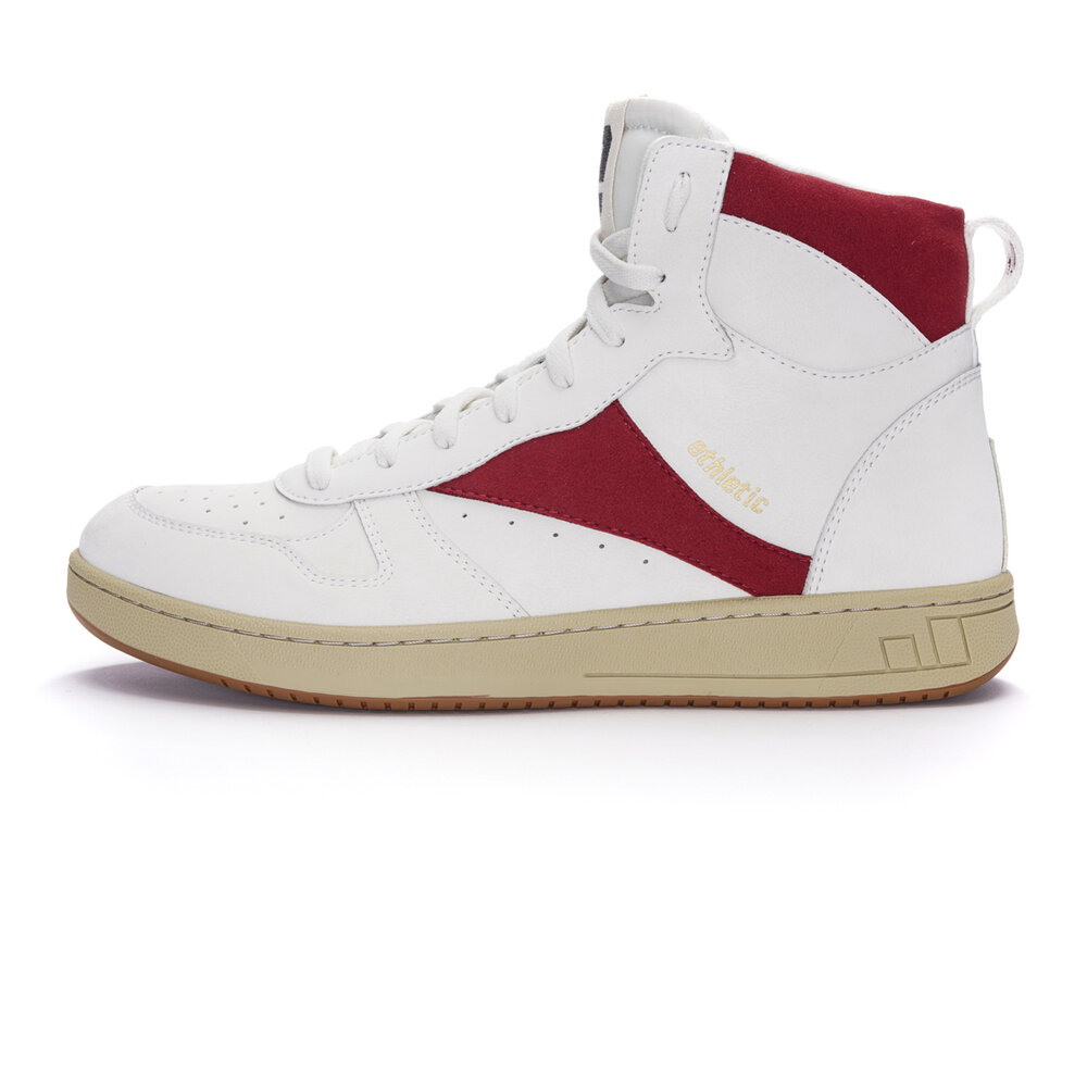 ETHLETIC Carl Hi Cut Chalk White | Accent Rio Red
