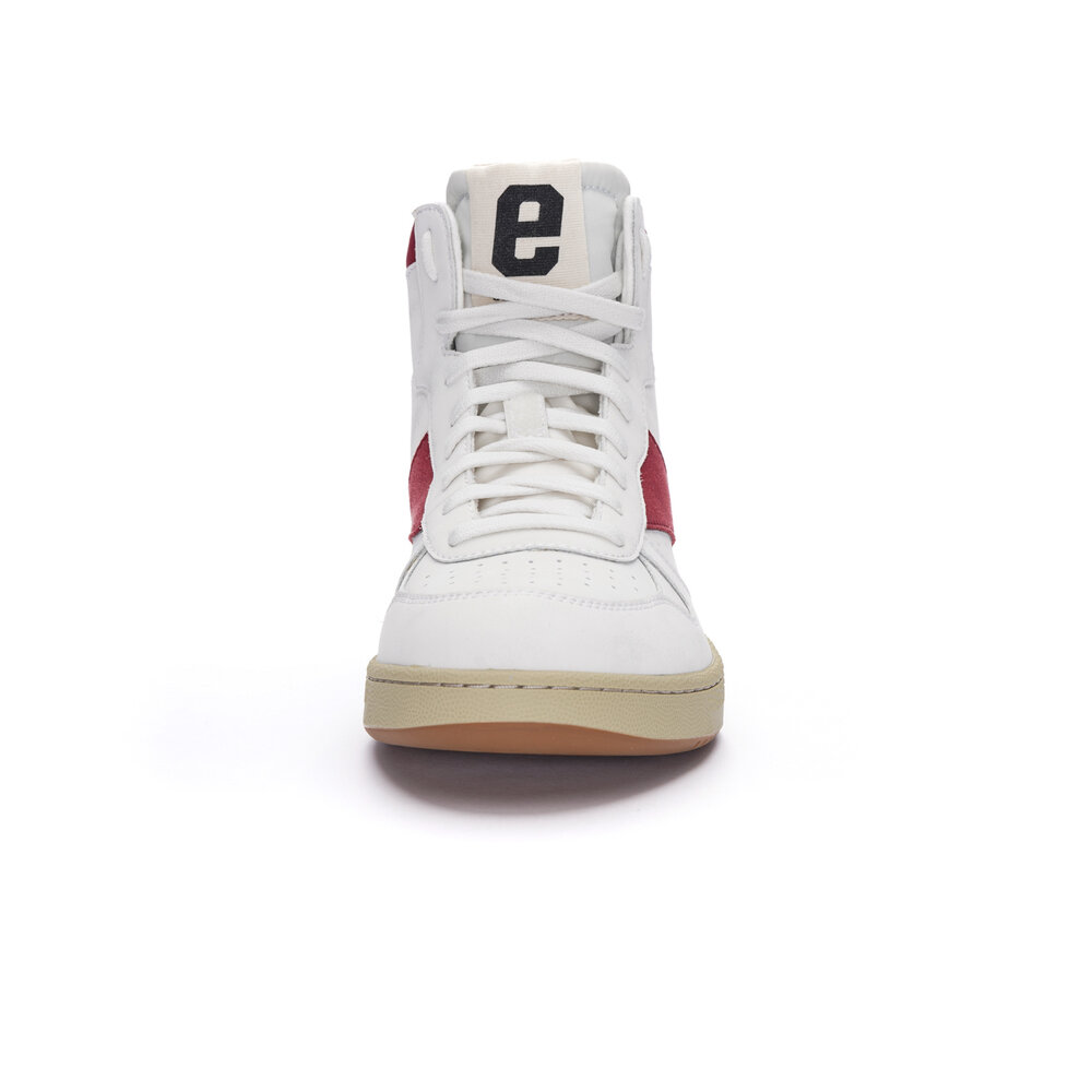 ETHLETIC Carl Hi Cut Chalk White | Accent Rio Red