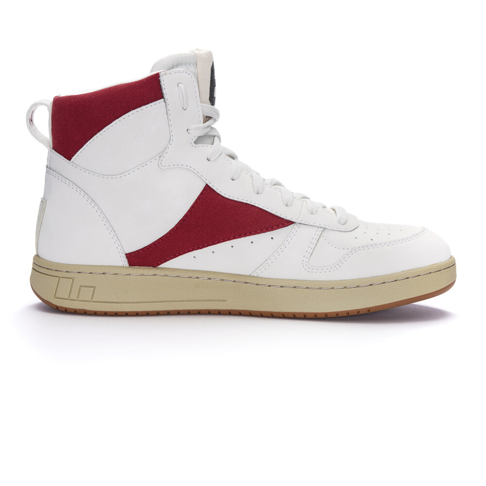 ETHLETIC Carl Hi Cut Chalk White | Accent Rio Red