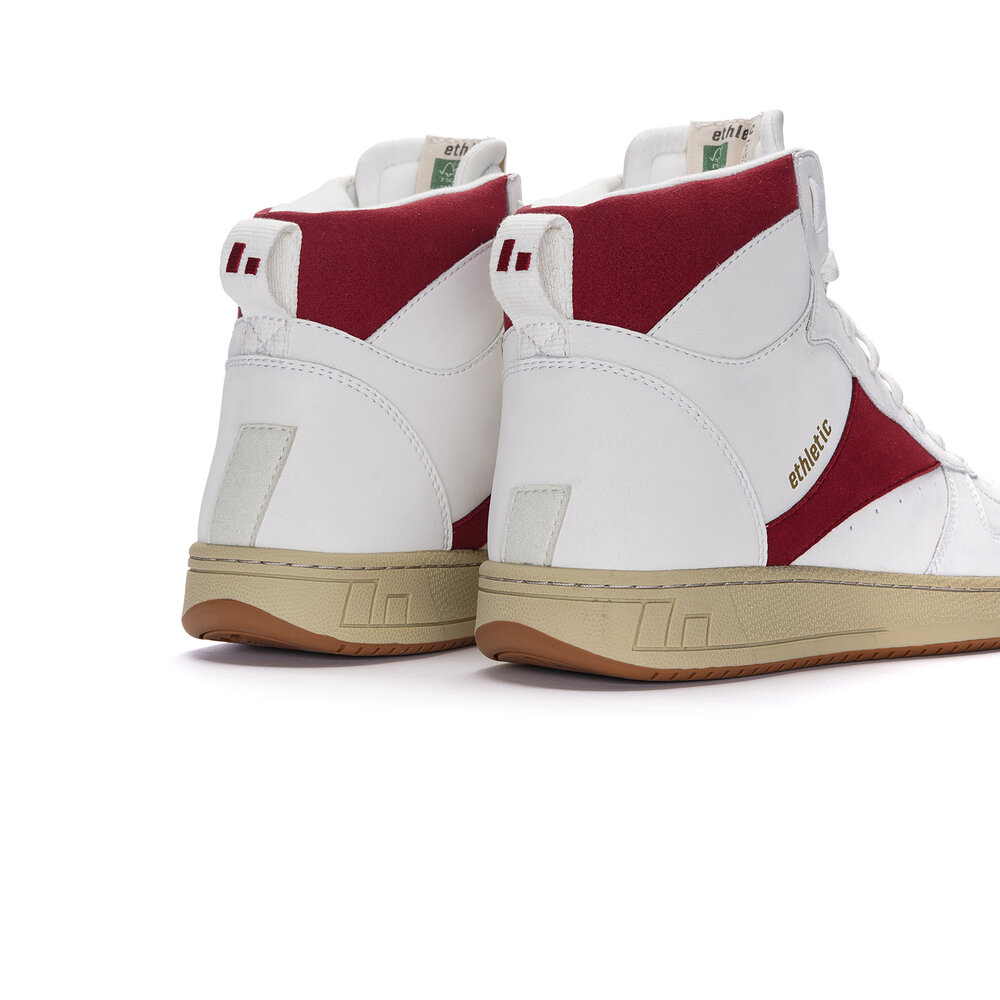 ETHLETIC Carl Hi Cut Chalk White | Accent Rio Red