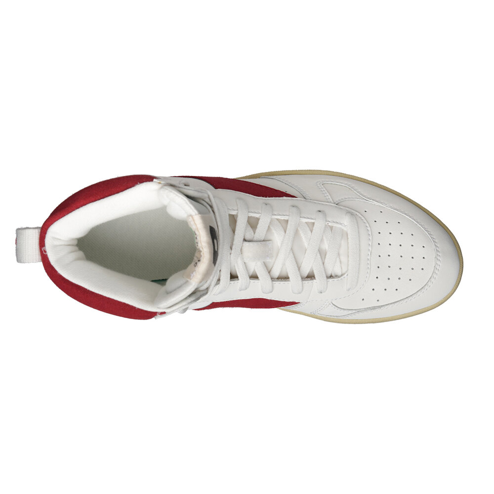 ETHLETIC Carl Hi Cut Chalk White | Accent Rio Red