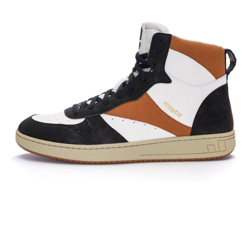 ETHLETIC Carl Hi Cut Chalk White | Cognac Brown