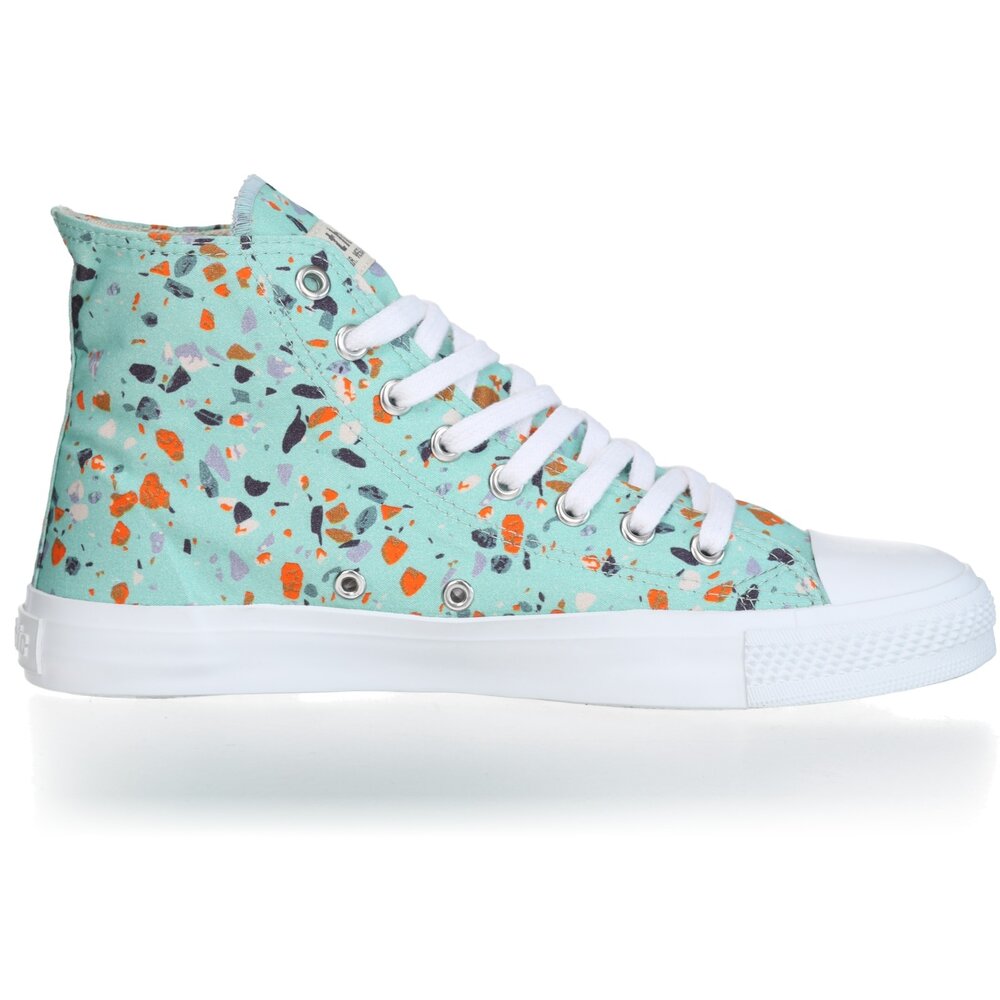Fair Trainer White Cap Hi Cut Collection 18 Terrazzo Spearmint | Just White