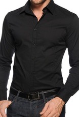 Mishumo Casual Regular Fit Overhemd , zwart