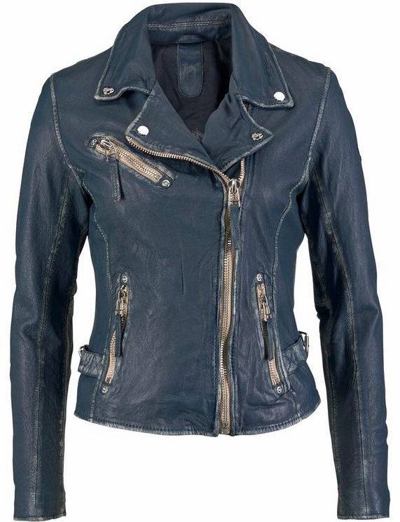 Gipsy Dames Leren  Bikerjacket,  blauw