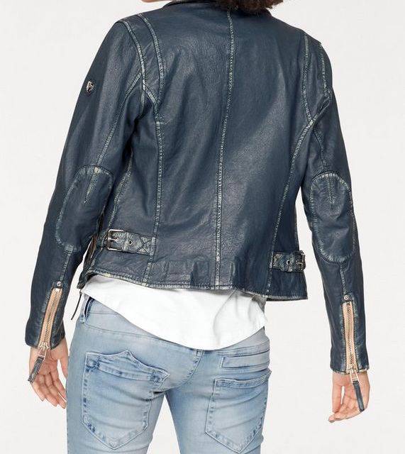Gipsy Dames Leren  Bikerjacket,  blauw