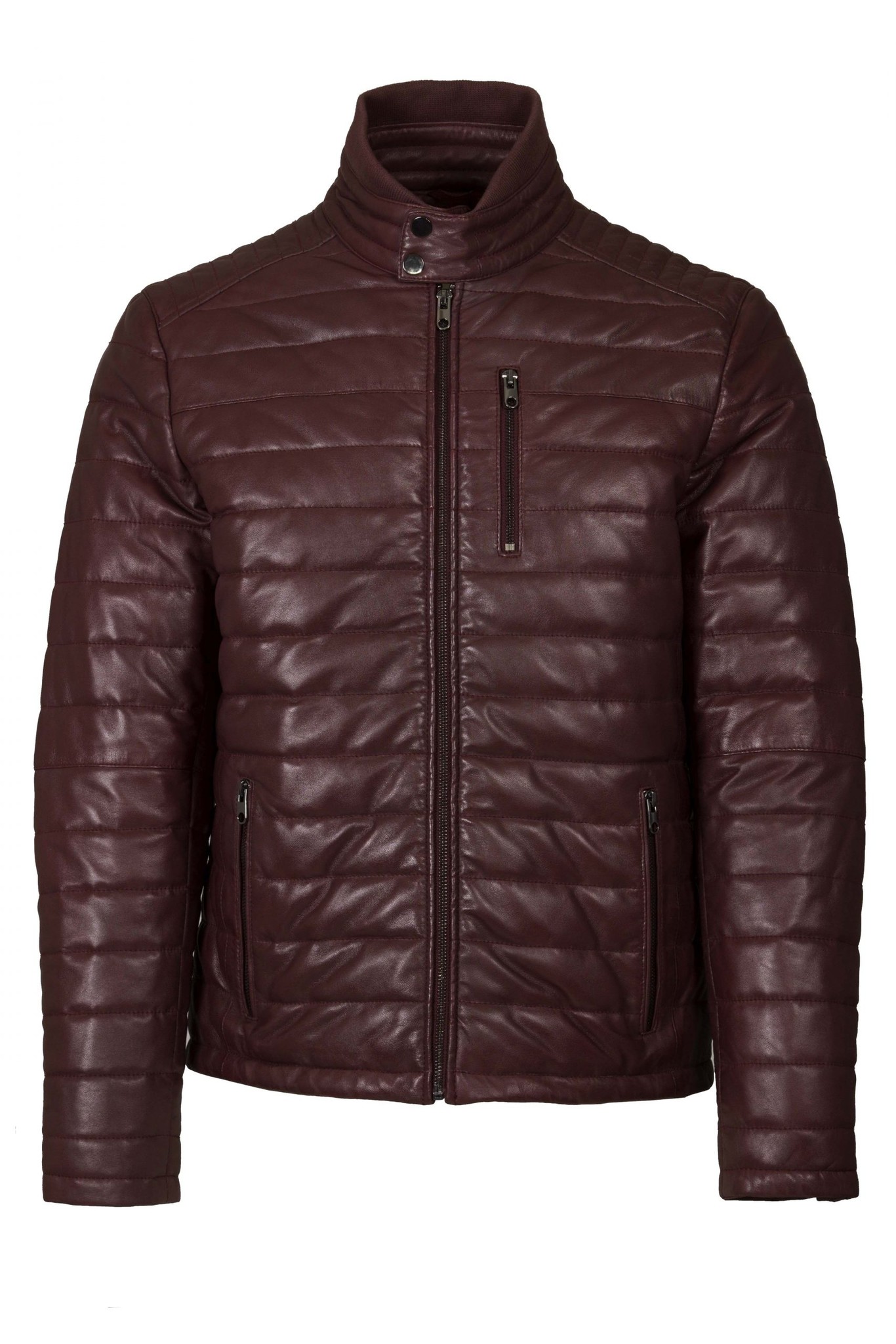 HeLium Oxus leren jacket, bordeauxrood