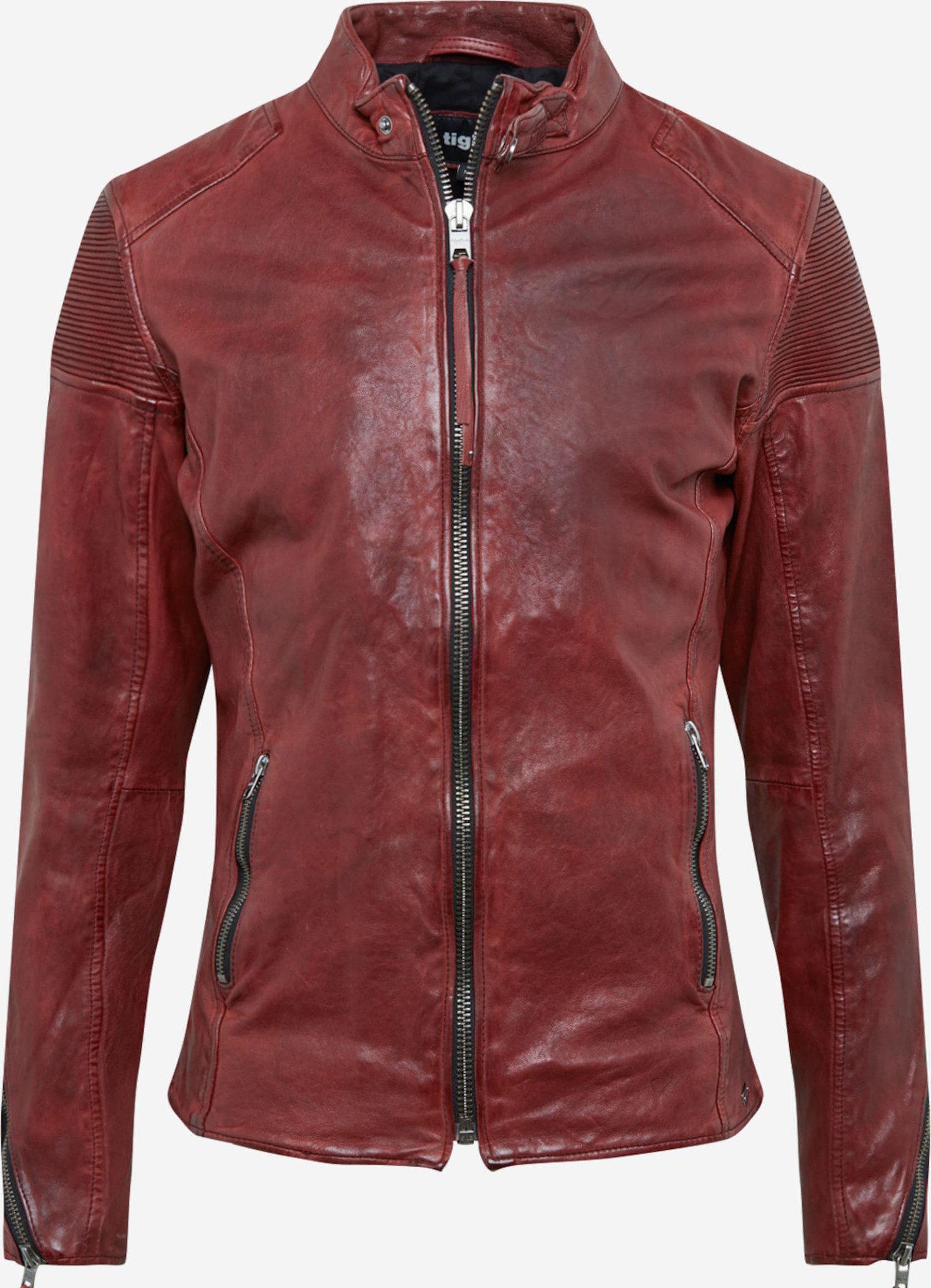 Tigha Tussenjas  leder jacket, donkerrood