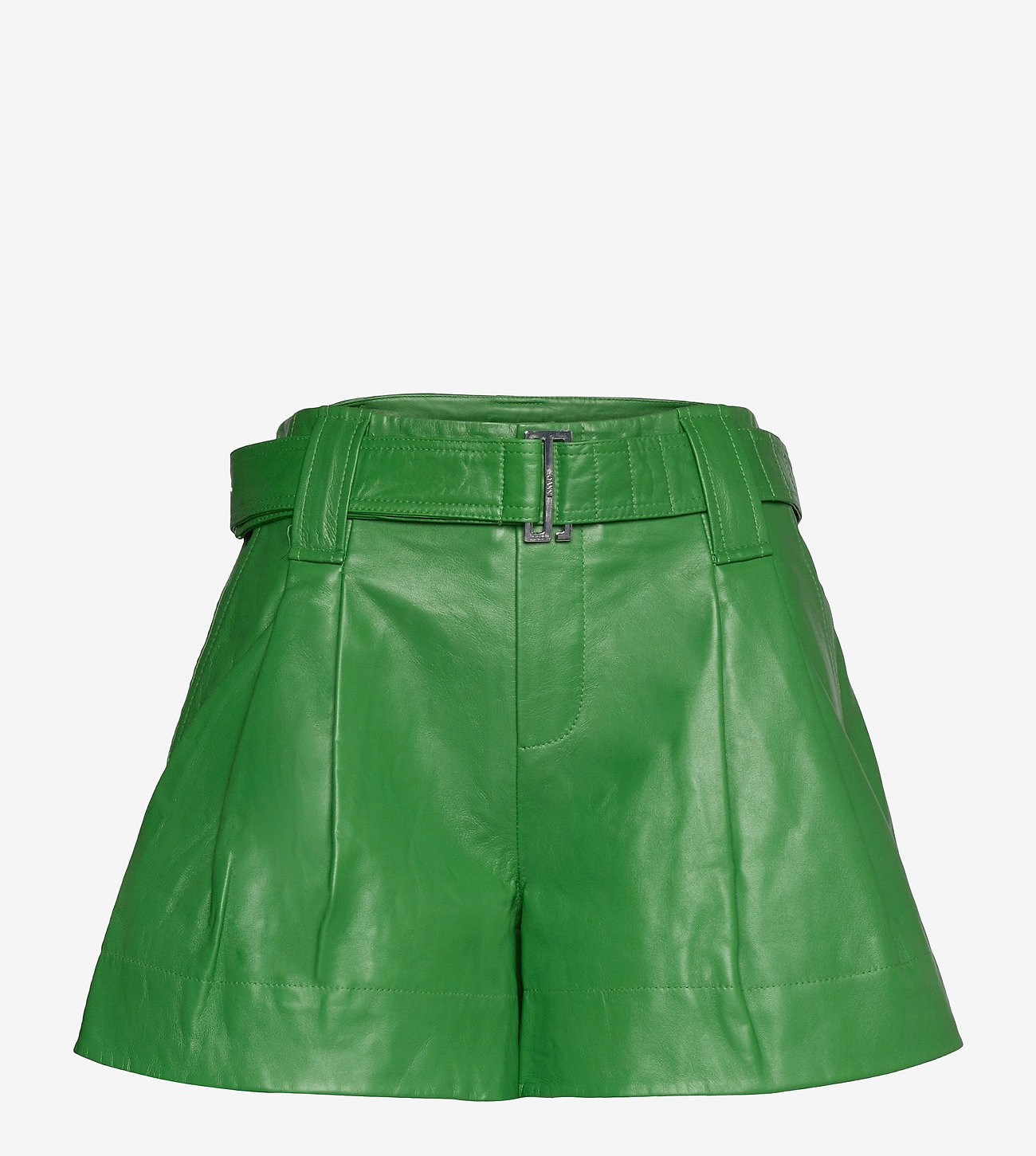 Ganni Leder Short, groen