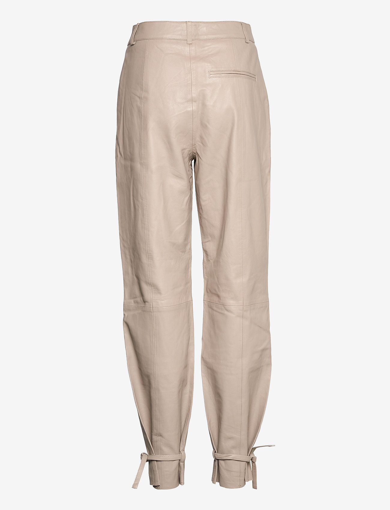 Gestuz leder broek, beige