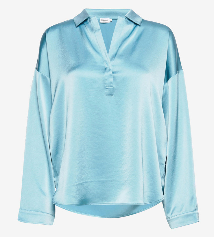 Filippa K Hayley Satin blouse, turquoise