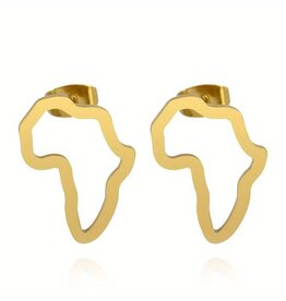 Omolola HUGGIE AFRICA EARRINGS Dames Oorbellen, goudkleurig