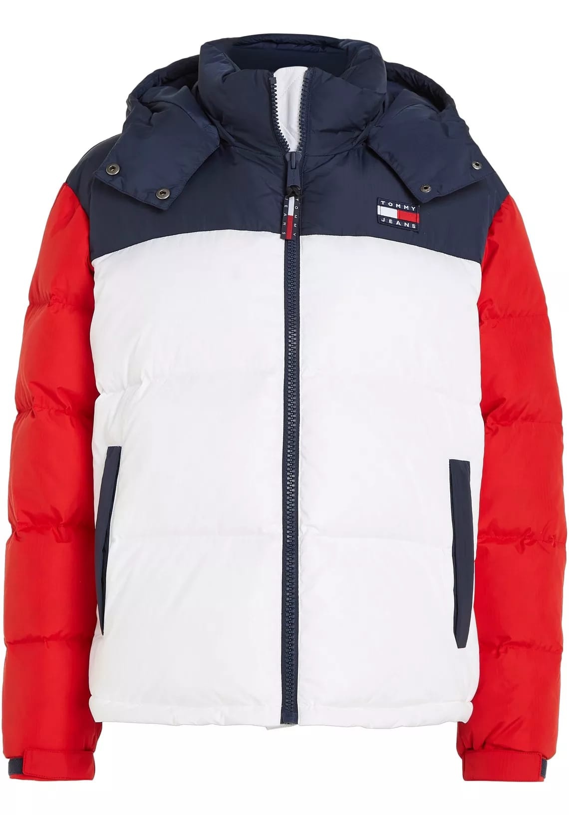 Tommy Hilfiger  Dames Gewatteerde jas, rood/blauw/wit