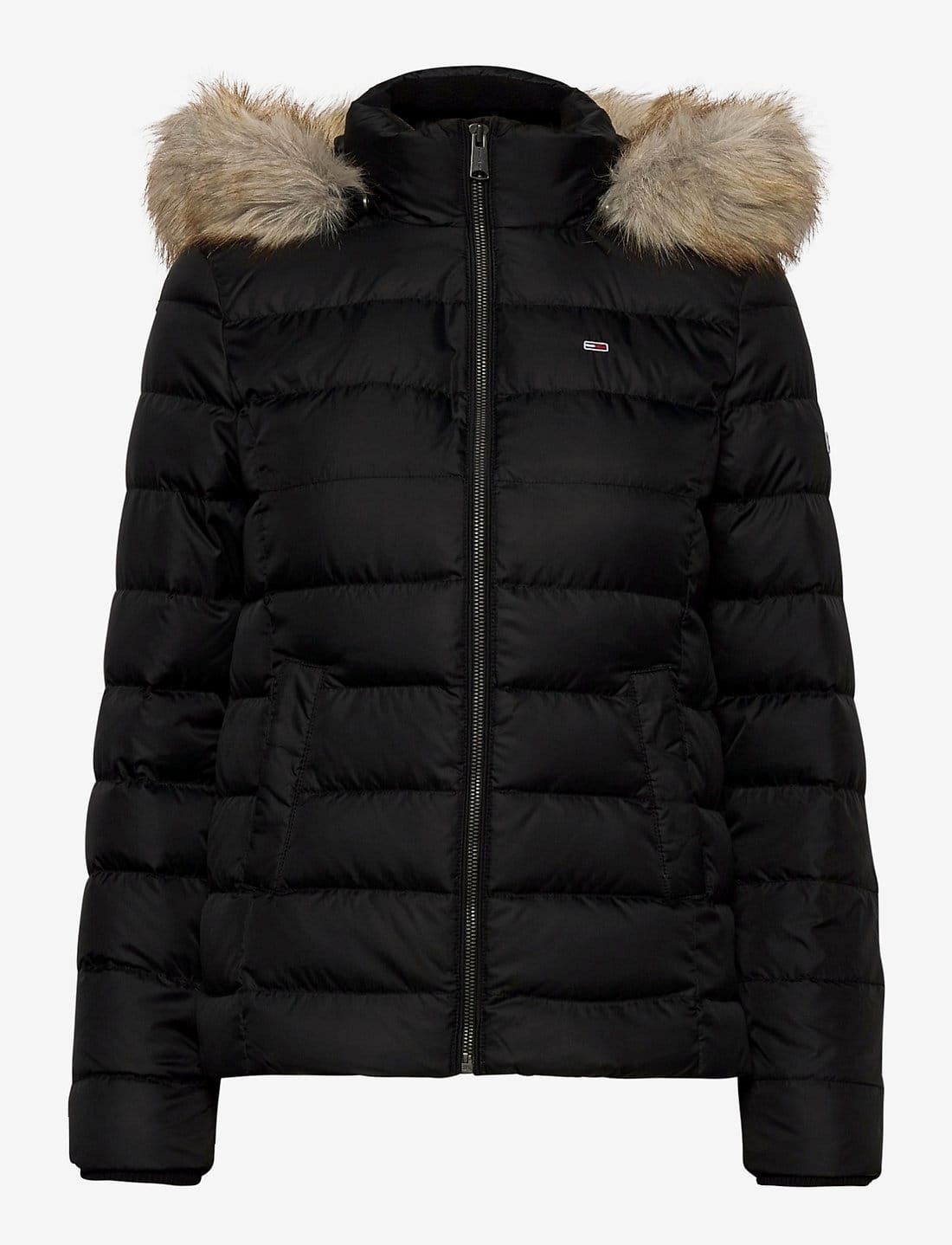 Tommy Hilfiger Basic Hooded Down Winter Coat Jacket - Women - black