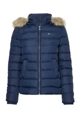 Tommy Hilfiger Basic Hooded Winterjas Jas Vrouwen, blauw