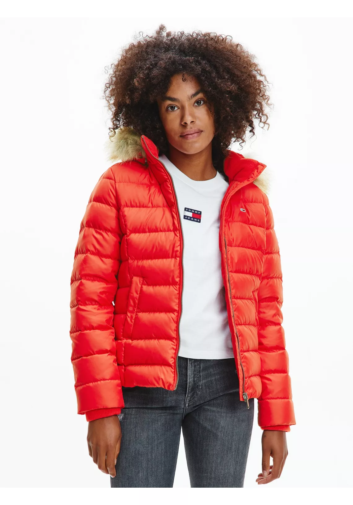 Tommy Hilfiger Basic Hooded Winter Coat Women, red