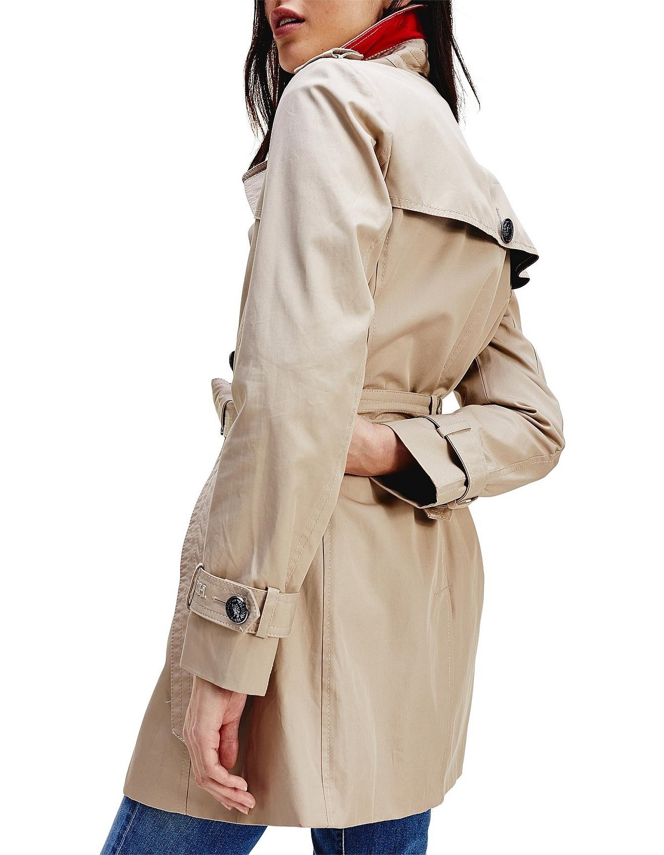 Tommy Hilfiger Dames COTTON SB HOODED Trenchcoat, beige