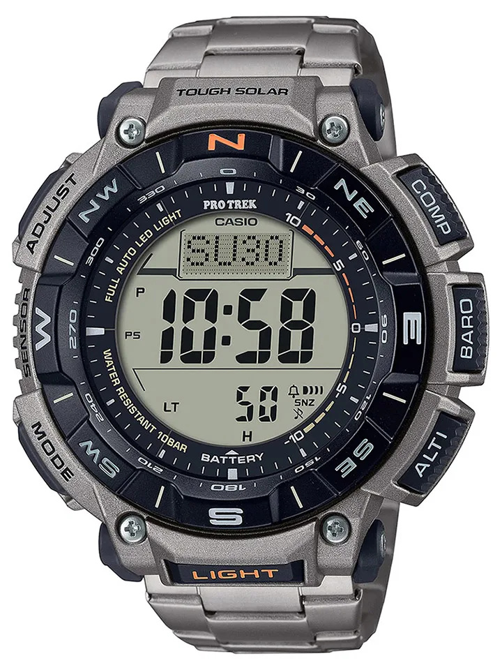 Casio Heren Kwartshorloge Casio Protrek, zilverkleurig