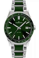 Jacques Lemans Men's Quartz watch, silver/green