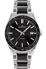 Jacques Lemans Men's Quartz watch, silver/black