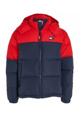 Tommy Jeans Men's Jackets Tjm Archive Colorblock Puffer,red/blue