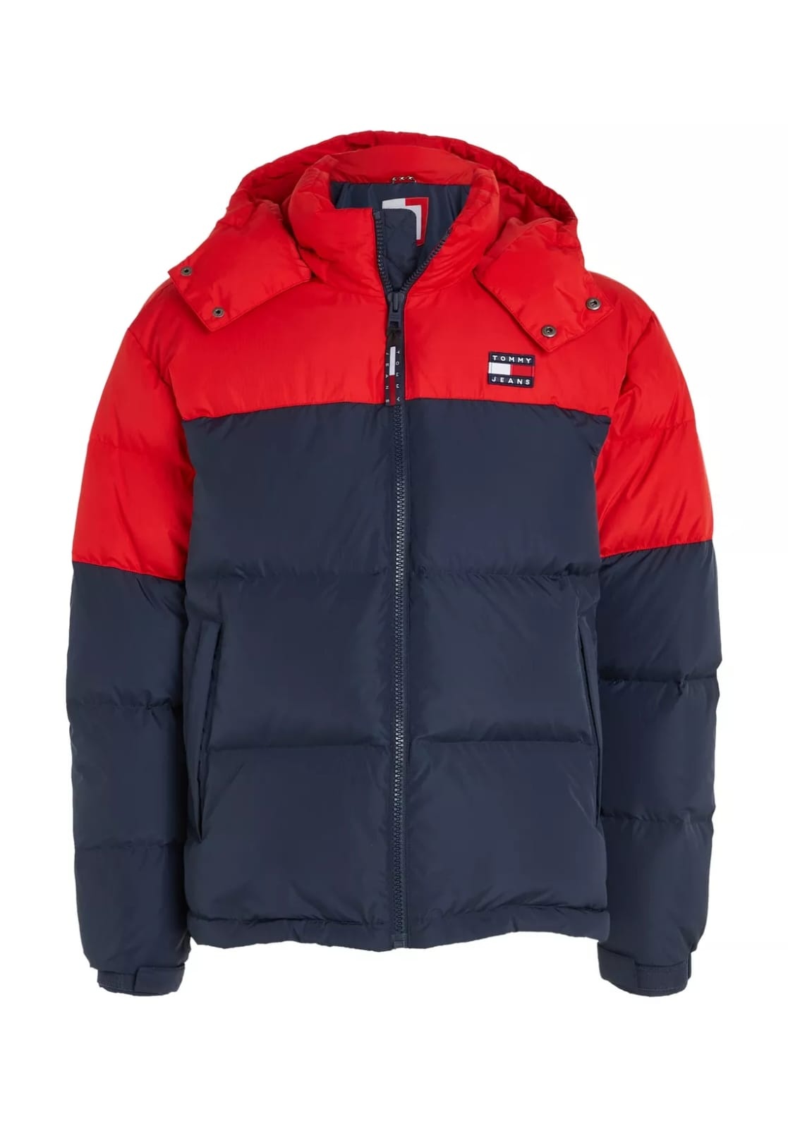 Tommy Jeans Men's Jackets Tjm Archive Colorblock Puffer,red/blue