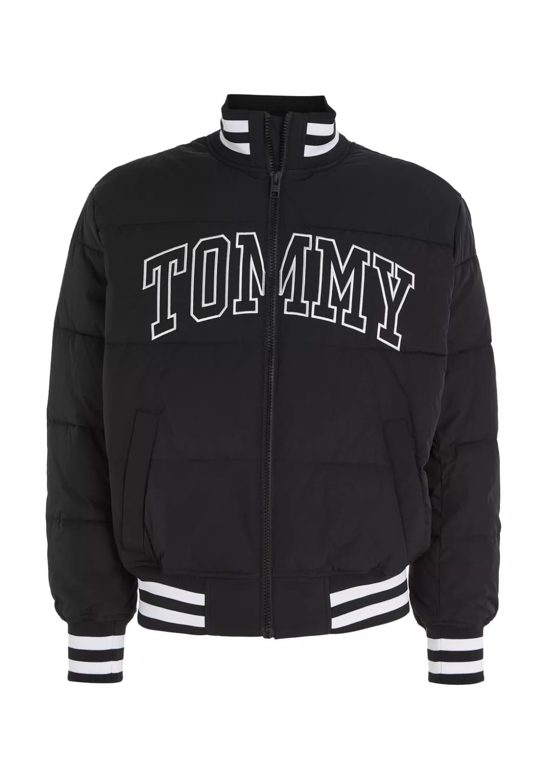 TOMMY JEANS Heren Gewatteerde jas, zwart