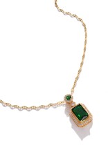 SOHI EMERALD & ZIRCONIA Women's necklace, gold coloured