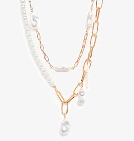 SOHI parel ketting, goudkleurig