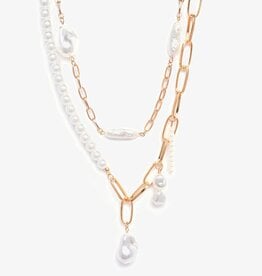 SOHI pearl necklace, gold colored
