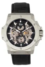 Reign Commodus Automatic Skeleton Men's Watch, Black/Silver