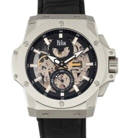 Reign Commodus Automatic Skeleton horloge, zwart/zilver