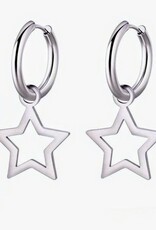 SOHI Hollow Star Women's Earrings, silver coloured