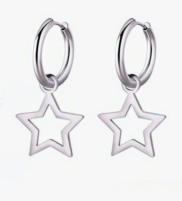 SOHI Hollow Star Women's Earrings, silver coloured