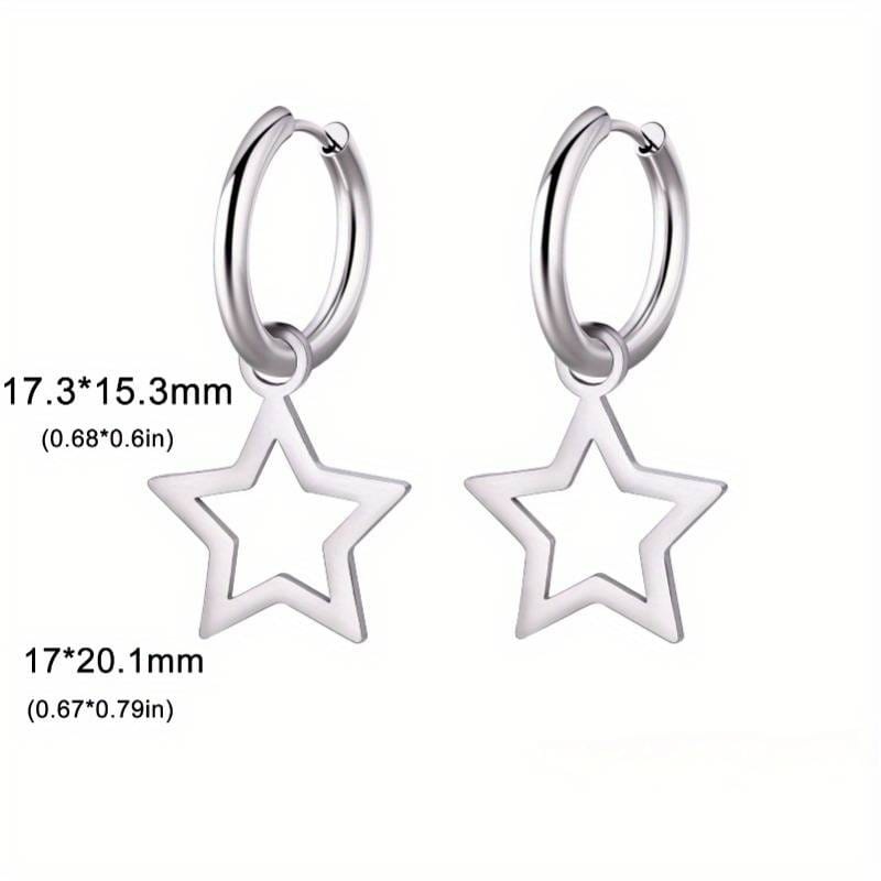 SOHI Hollow Star Women's Earrings, silver coloured