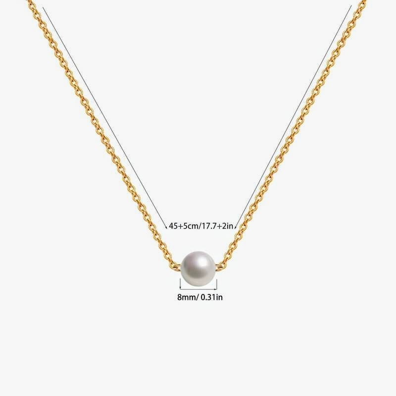 SOHI 18K Gold Plated Stainless Steel Hypoallergenic Ladies pearl necklace, goldcoloured