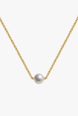 SOHI 18K Gold Plated Stainless Steel Hypoallergenic Ladies pearl necklace, goldcoloured