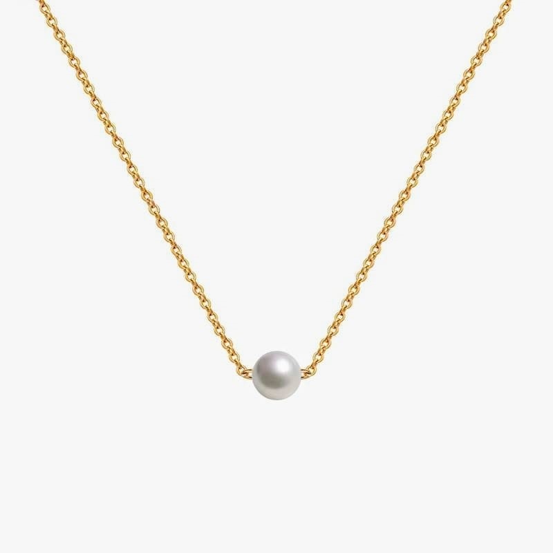 SOHI 18K Gold Plated Stainless Steel Hypoallergenic Ladies pearl necklace, goldcoloured