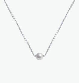 SOHI 18K Gold Plated Stainless Steel Hypoallergenic pearl necklace, silvercoloured