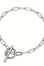 Amore Roestvrijstaal Vrouwen Schakelarmband, zilverkleurig