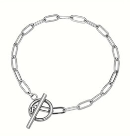 Amore Roestvrijstaal Schakelarmband, zilverkleurig